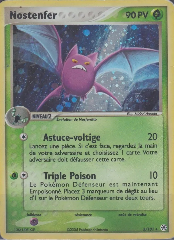 Carte Pokémon Nostenfer 3/101 de l'extension EX Légendes Oubliées