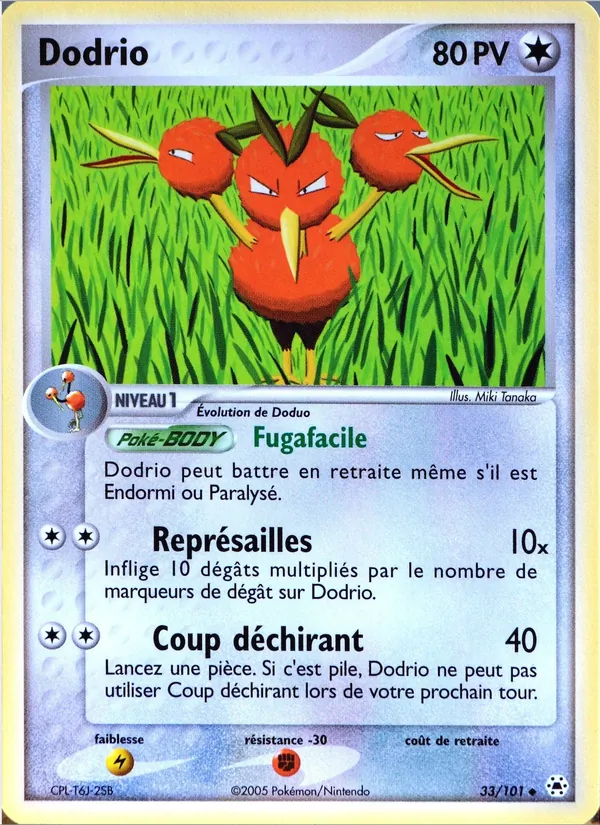 Carte Pokémon Dodrio 33/101 de l'extension EX Légendes Oubliées