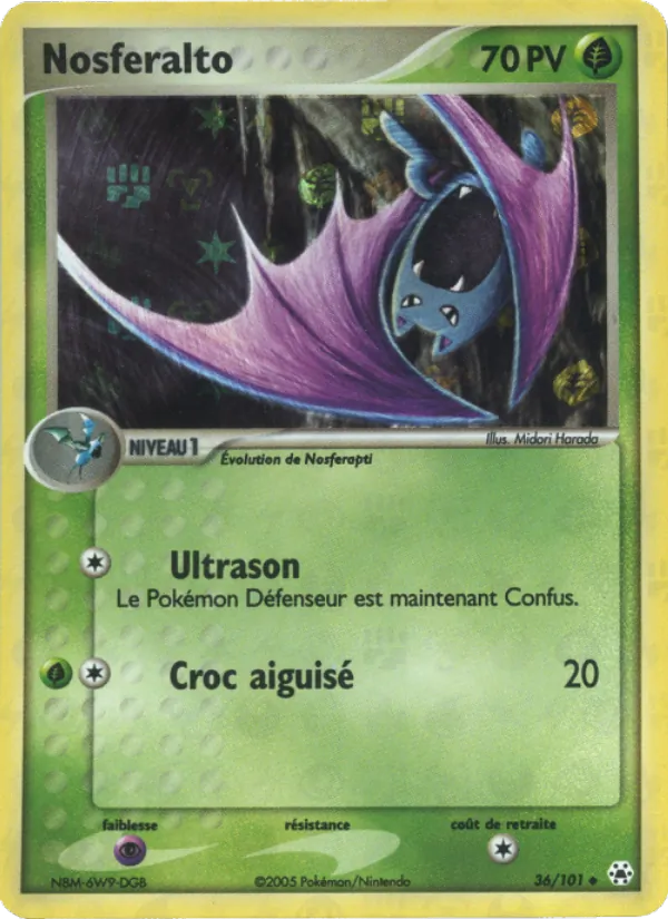 Carte Pokémon Nosferalto 36/101 de l'extension EX Légendes Oubliées
