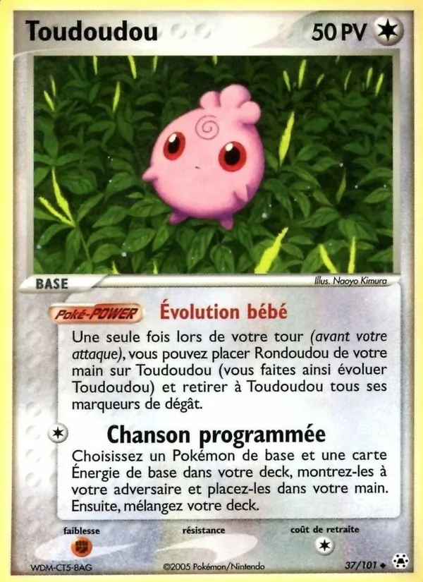 Carte Pokémon Toudoudou 37/101 de l'extension EX Légendes Oubliées