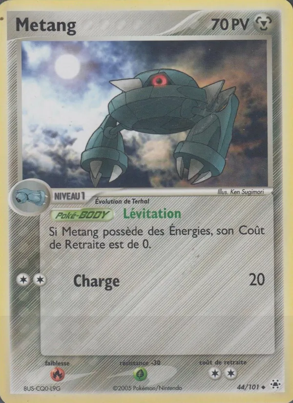 Carte Pokémon Metang 44/101 de l'extension EX Légendes Oubliées