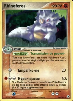 Carte Pokémon Rhinoferos 46 — EX Légendes Oubliées
