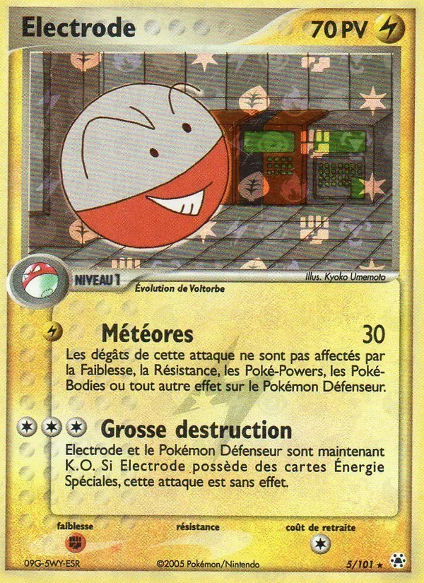 Carte Pokémon Electrode 5/101 de l'extension EX Légendes Oubliées