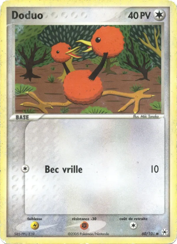 Carte Pokémon Doduo 60/101 de l'extension EX Légendes Oubliées
