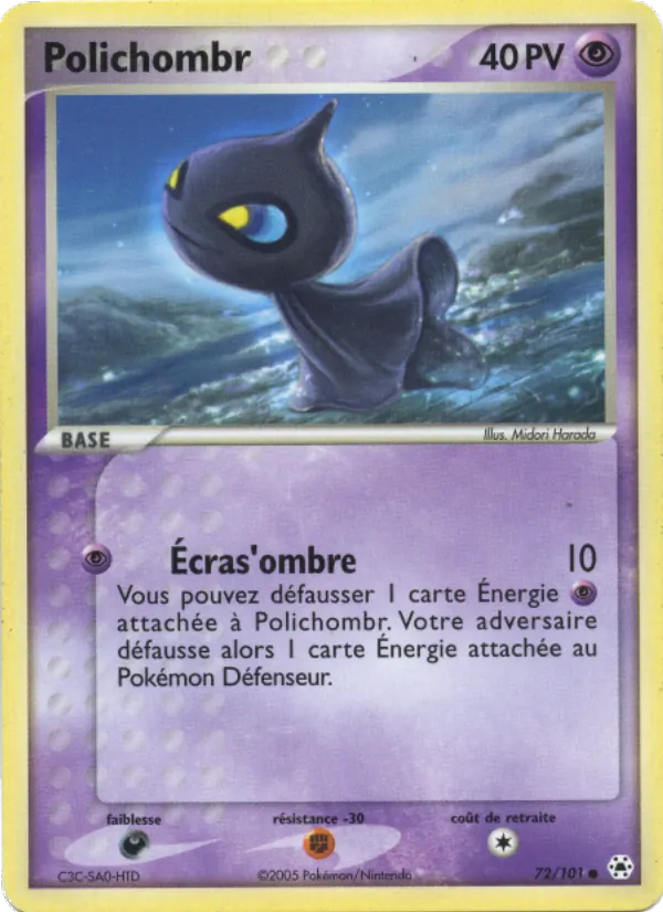 Carte Pokémon Polichombr 72/101 de l'extension EX Légendes Oubliées