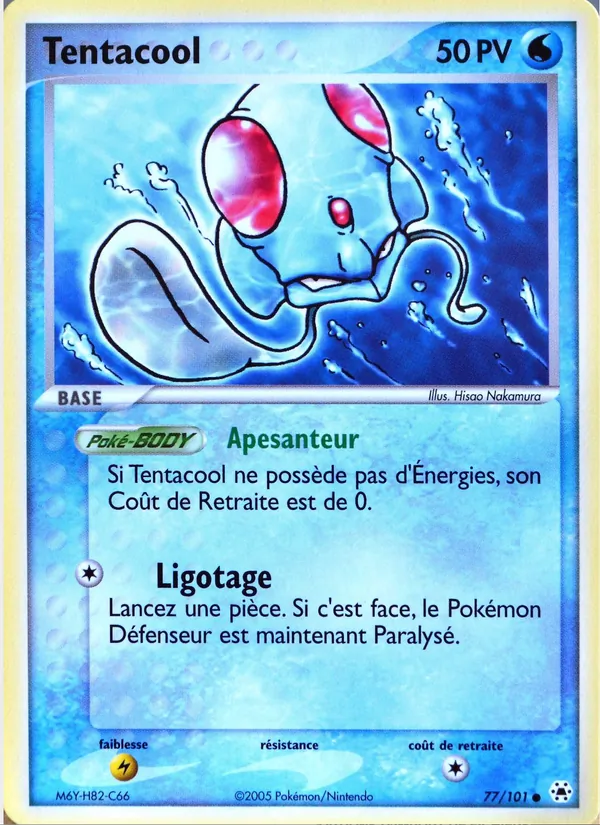 Carte Pokémon Tentacool 77/101 de l'extension EX Légendes Oubliées
