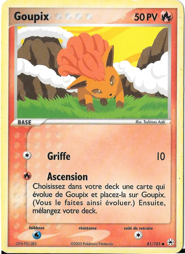 Carte Pokémon Goupix 81/101 de l'extension EX Légendes Oubliées