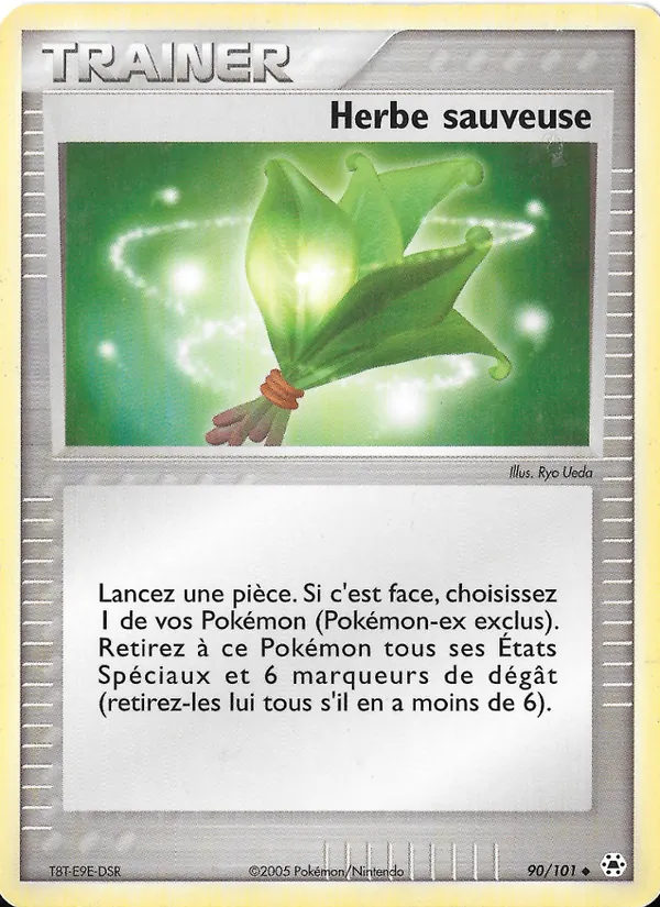 Carte Pokémon Herbe sauveuse 90/101 de l'extension EX Légendes Oubliées