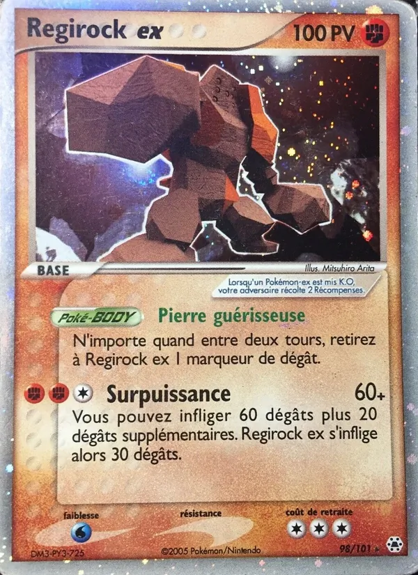 Carte Pokémon Regirock ex 98/101 de l'extension EX Légendes Oubliées