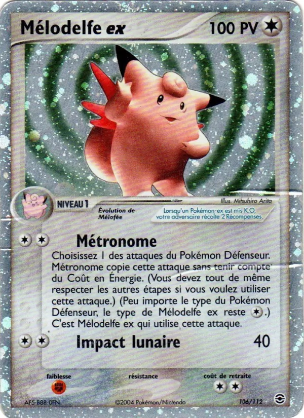 Carte Pokémon Mélodelfe ex 106/112 de l'extension EX Rouge Feu & Vert Feuille