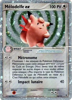 Carte Pokémon Mélodelfe ex 106 — EX Rouge Feu & Vert Feuille