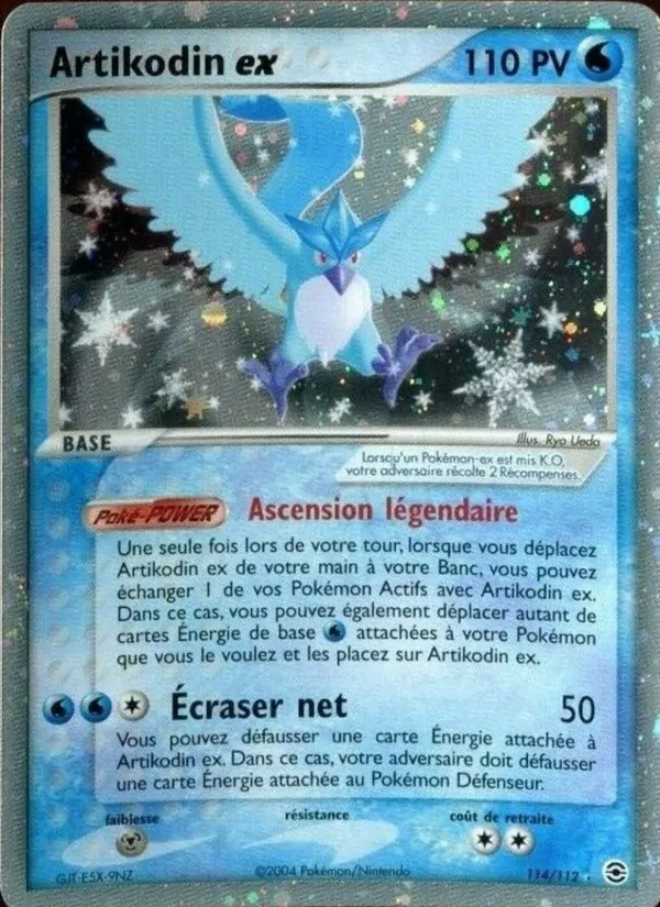 Carte Pokémon Artikodin ex 114/112 de l'extension EX Rouge Feu & Vert Feuille