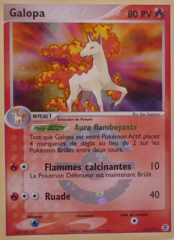 Carte Pokémon Galopa 13/112 de l'extension EX Rouge Feu & Vert Feuille
