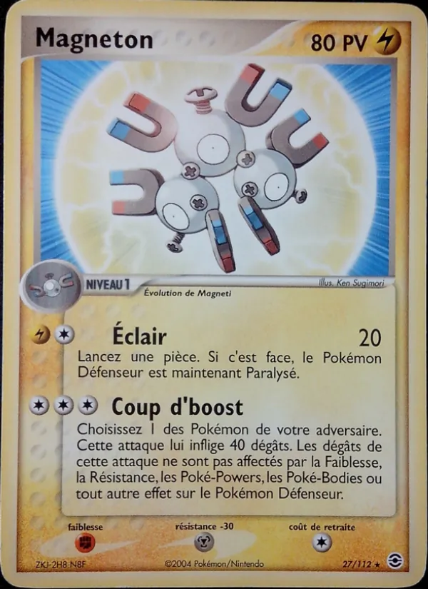 Carte Pokémon Magnéton 27/112 de l'extension EX Rouge Feu & Vert Feuille