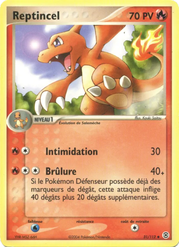 Carte Pokémon Reptincel 31/112 de l'extension EX Rouge Feu & Vert Feuille