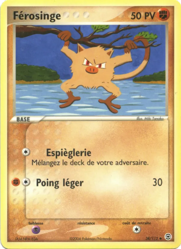 Carte Pokémon Férosinge 38/112 de l'extension EX Rouge Feu & Vert Feuille