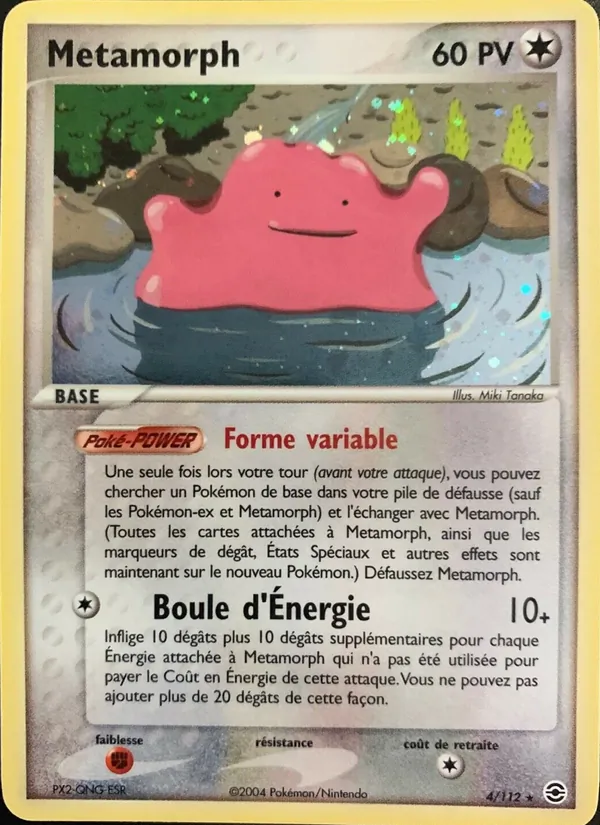 Carte Pokémon Metamorph 4/112 de l'extension EX Rouge Feu & Vert Feuille