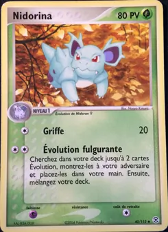 Carte Pokémon Nidorina 40 — EX Rouge Feu & Vert Feuille