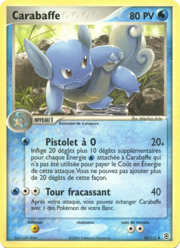 Carte Pokémon Carabaffe 50/112 de l'extension EX Rouge Feu & Vert Feuille