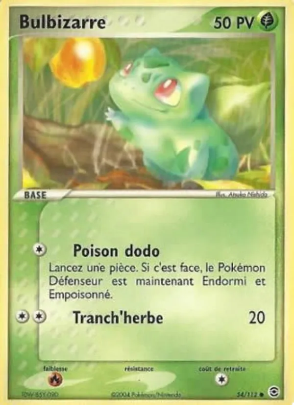 Carte Pokémon Bulbizarre 54/112 de l'extension EX Rouge Feu & Vert Feuille