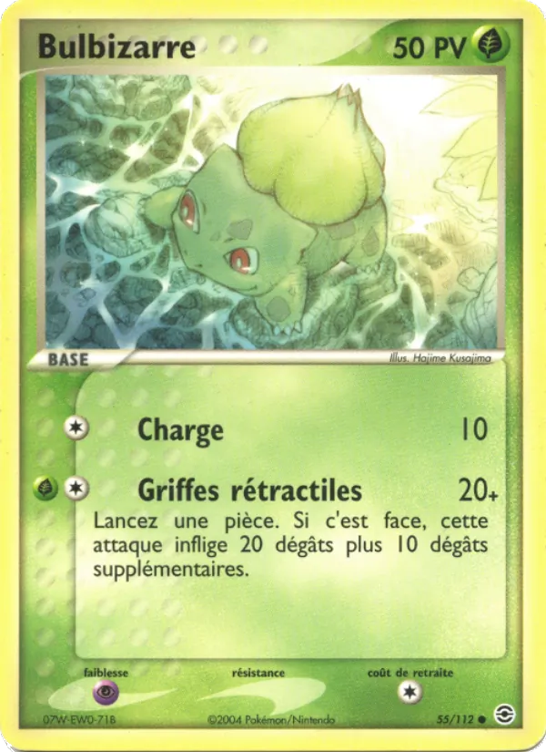 Carte Pokémon Bulbizarre 55/112 de l'extension EX Rouge Feu & Vert Feuille
