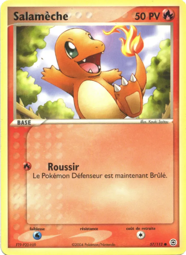 Carte Pokémon Salamèche 57/112 de l'extension EX Rouge Feu & Vert Feuille