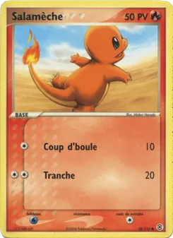 Carte Pokémon Salamèche 58 — EX Rouge Feu & Vert Feuille