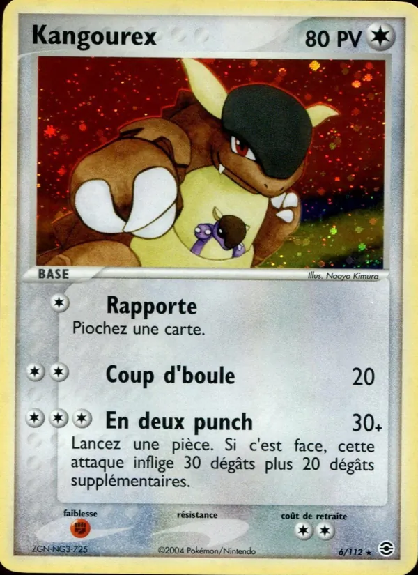 Carte Pokémon Kangourex 6/112 de l'extension EX Rouge Feu & Vert Feuille