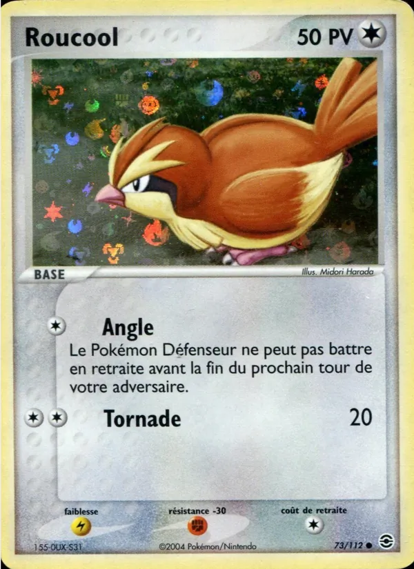 Carte Pokémon Roucool 73/112 de l'extension EX Rouge Feu & Vert Feuille