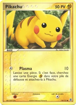 Carte Pokémon Pikachu 74 — EX Rouge Feu & Vert Feuille
