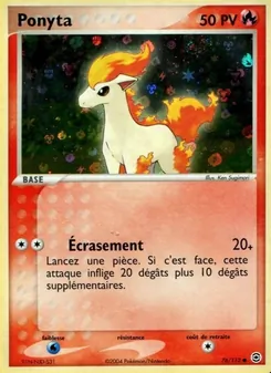 Carte Pokémon Ponyta 76 — EX Rouge Feu & Vert Feuille