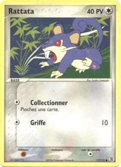 Carte Pokémon Rattata 77 — EX Rouge Feu & Vert Feuille