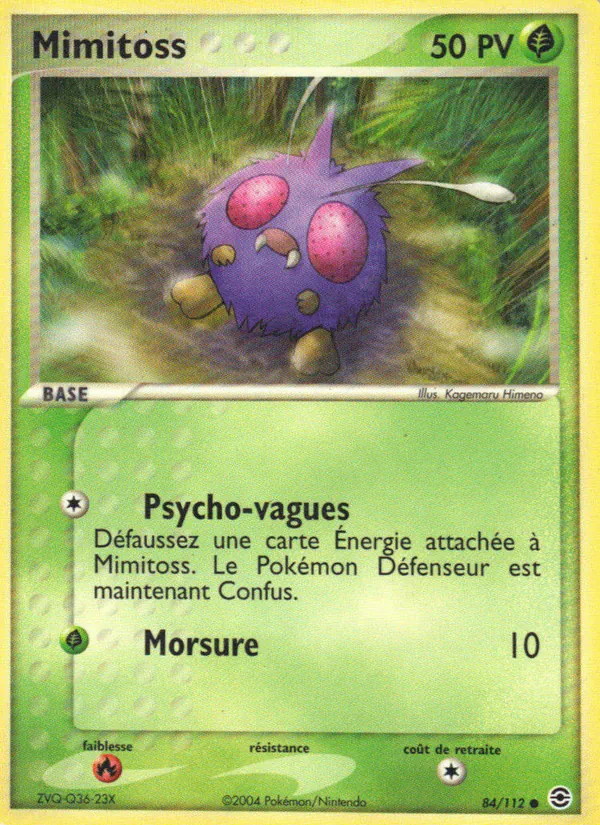 Carte Pokémon Mimitoss 84/112 de l'extension EX Rouge Feu & Vert Feuille
