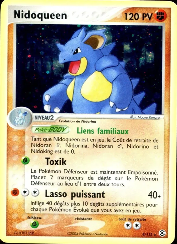 Carte Pokémon Nidoqueen 9/112 de l'extension EX Rouge Feu & Vert Feuille