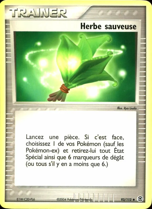 Carte Pokémon Herbe sauveuse 93/112 de l'extension EX Rouge Feu & Vert Feuille