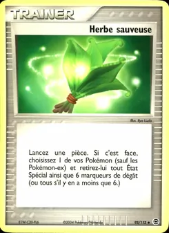 Carte Pokémon Herbe sauveuse 93 — EX Rouge Feu & Vert Feuille
