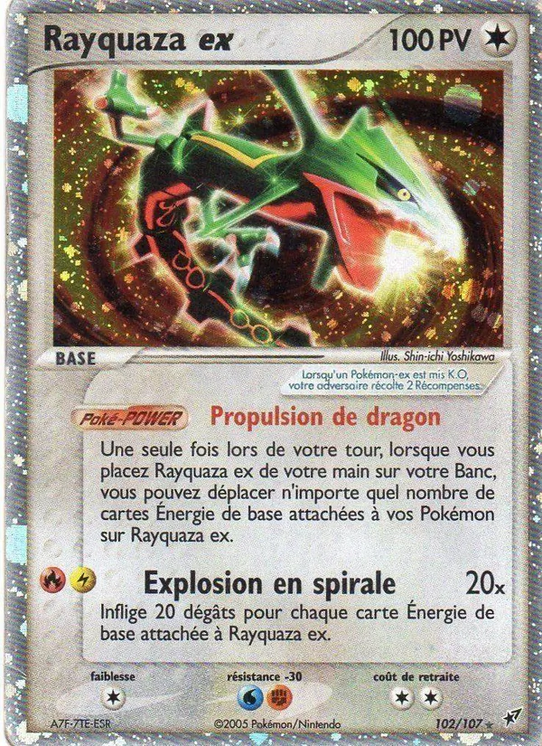 Carte Pokémon Rayquaza ex 102/107 de l'extension EX Deoxys