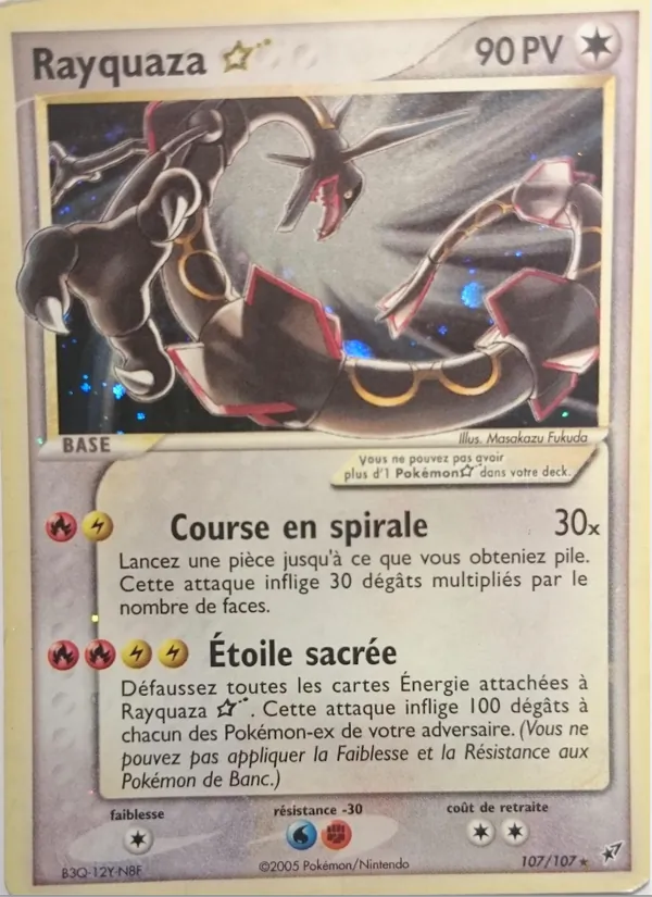Carte Pokémon Rayquaza ☆ 107/107 de l'extension EX Deoxys
