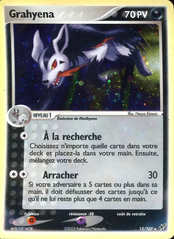 Carte Pokémon Grahyèna 12/107 de l'extension EX Deoxys