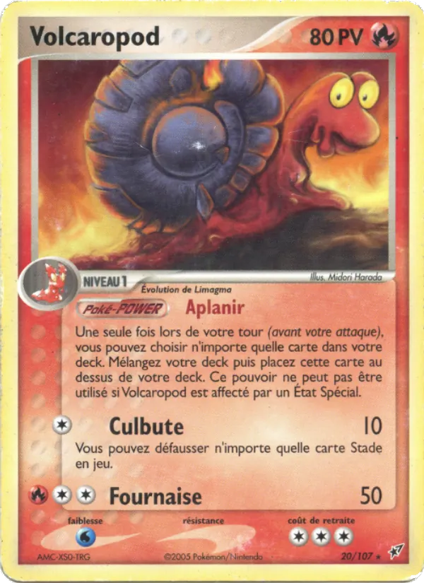 Carte Pokémon Volcaropod 20/107 de l'extension EX Deoxys