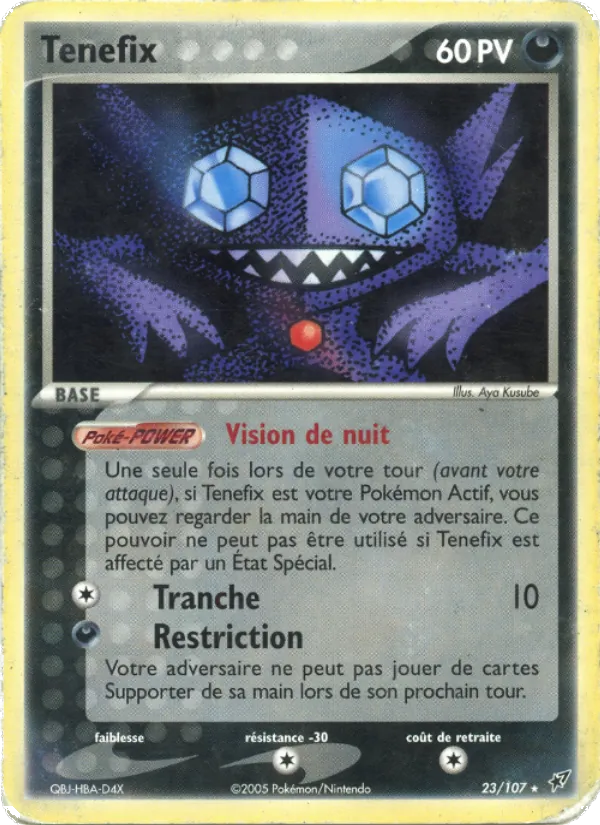 Carte Pokémon Ténéfix 23/107 de l'extension EX Deoxys