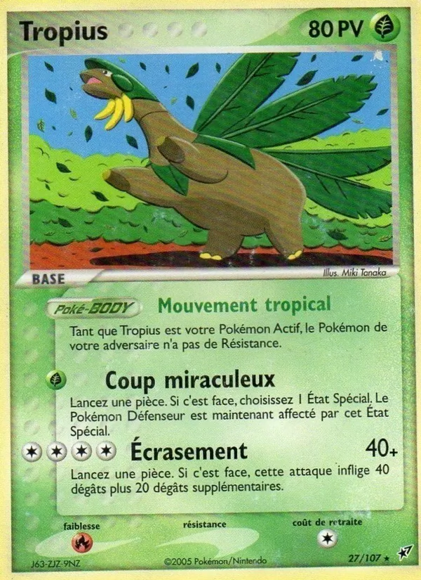 Carte Pokémon Tropius 27/107 de l'extension EX Deoxys