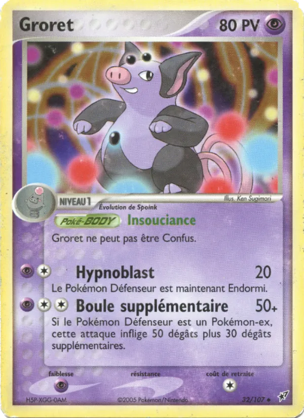 Carte Pokémon Groret 32/107 de l'extension EX Deoxys