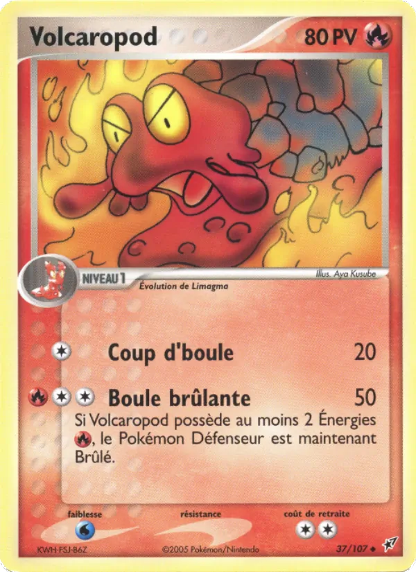Carte Pokémon Volcaropod 37/107 de l'extension EX Deoxys