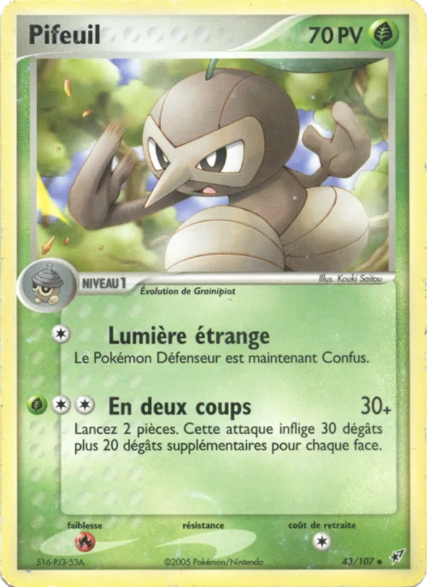 Carte Pokémon Pifeuil 43/107 de l'extension EX Deoxys