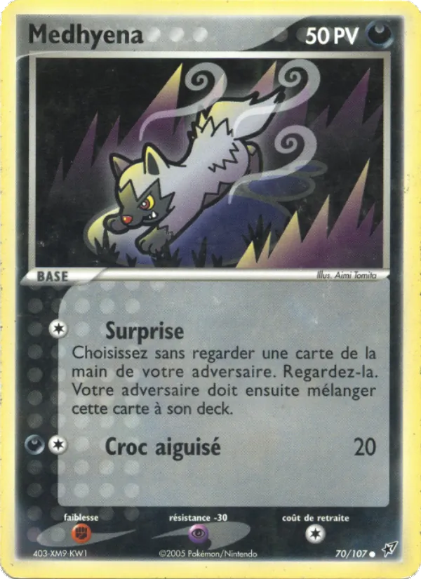 Carte Pokémon Medhyena 70/107 de l'extension EX Deoxys