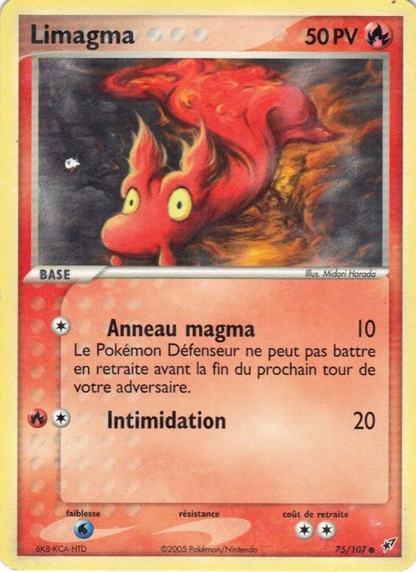 Carte Pokémon Limagma 75/107 de l'extension EX Deoxys