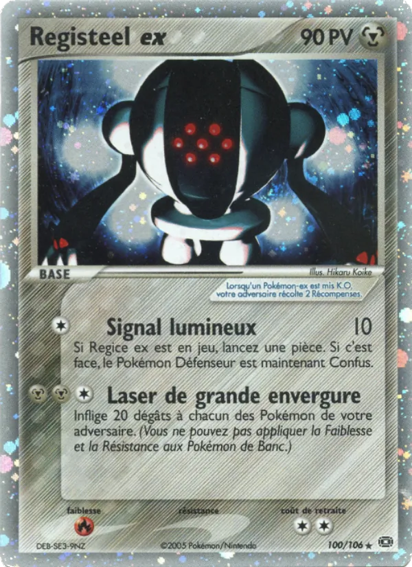 Carte Pokémon Registeel ex 100/106 de l'extension EX Émeraude