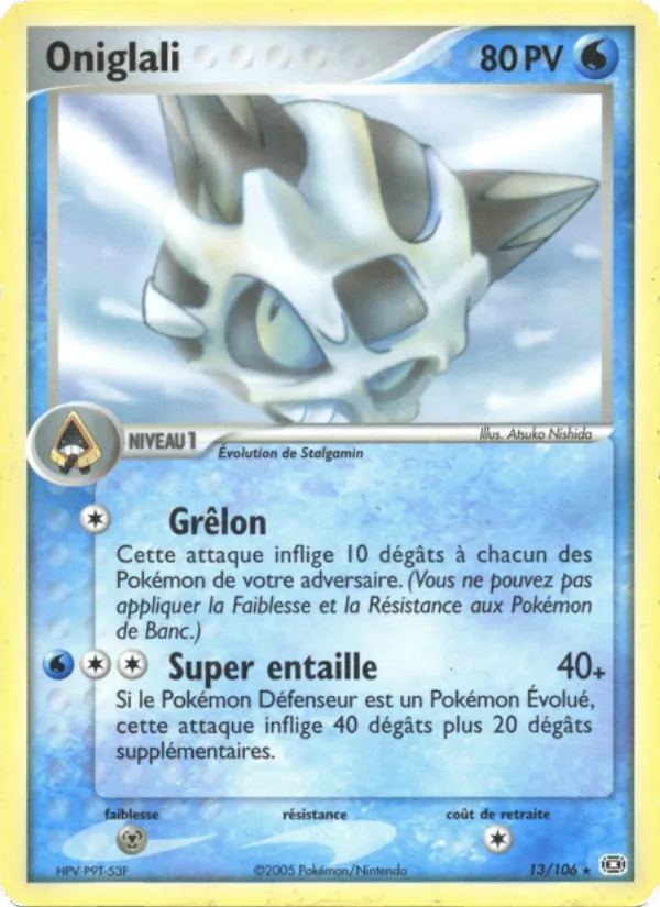 Carte Pokémon Oniglali 13/106 de l'extension EX Émeraude