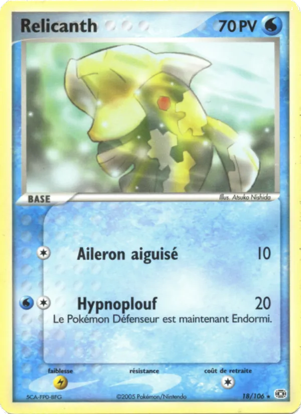 Carte Pokémon Relicanth 18/106 de l'extension EX Émeraude